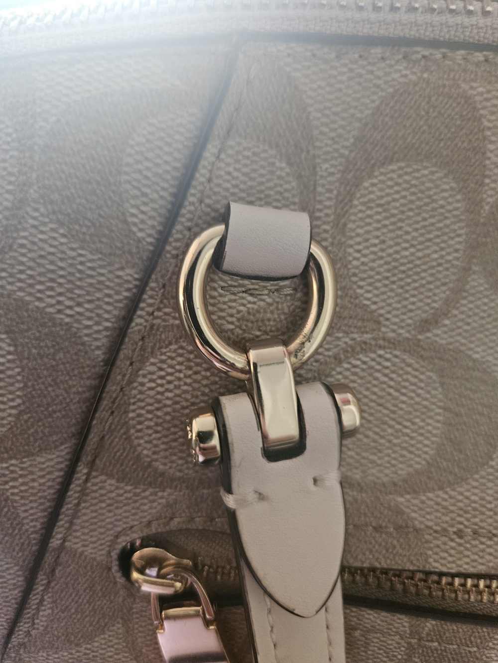 Coach Beige/Chalk Signature Tote with Gold Hardware - Picture 13 of 16